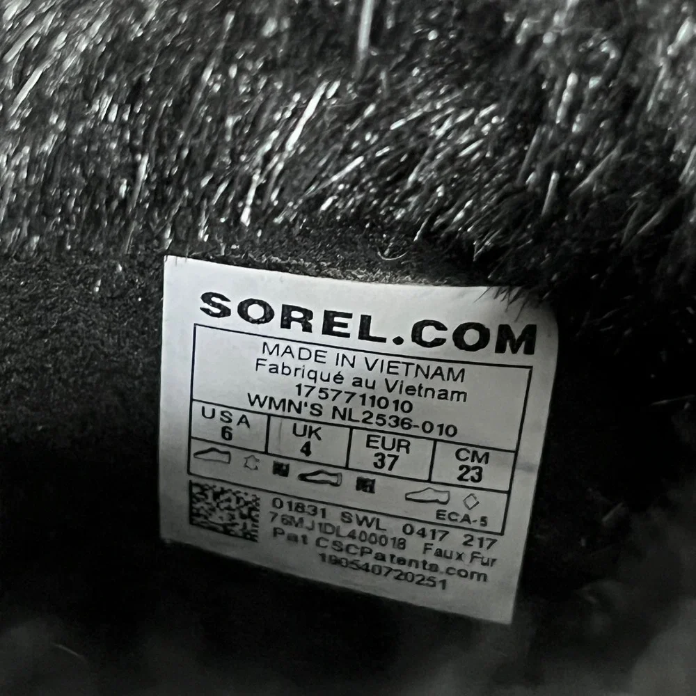 Sorel‎ Tivoli III Waterproof Winter Boots Black Suede Buffalo Plaid Shoe Size 6